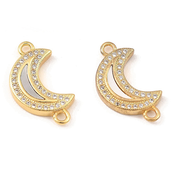 PandaHall Rack Plating Brass Micro Pave Clear Cubic Zirconia Connector Charms, Moon Links with Freshwater Shell, Long-Lasting Plated, Lead...
PandaHall Rack Plating Brass Micro Pave Clear Cubic Zirconia Connector Charms, Moon Links with Freshwater Shell, Long-Lasting Plated, Lead...