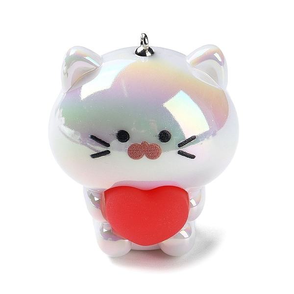 PandaHall Acrylic Pendants, Cat Shape with Silicone Heart Charms, with Iron Loops, WhiteSmoke, 44.5~45x38x35mm, Hole: 1.6mm Iron+Acrylic Cat..., White
PandaHall Acrylic Pendants, Cat Shape with Silicone Heart Charms, with Iron Loops, WhiteSmoke, 44.5~45x38x35mm, Hole: 1.6mm Iron+Acrylic Cat..., White