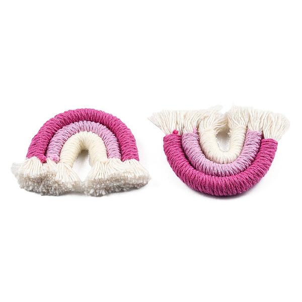 PandaHall Polycotton(Polyester Cotton) Woven Rainbow Wall Hanging, Macrame Woven Rainbow, Camellia, 37~43x39~44x8~9mm Polycotton Rainbow..., Pink
PandaHall Polycotton(Polyester Cotton) Woven Rainbow Wall Hanging, Macrame Woven Rainbow, Camellia, 37~43x39~44x8~9mm Polycotton Rainbow..., Pink