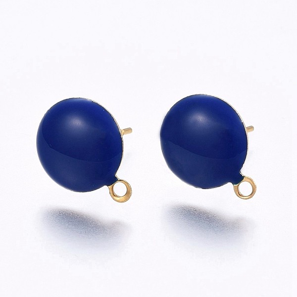PandaHall Ion Plating(IP) 304 Stainless Steel Stud Earring Findings, with Loop, Enamel, Flat Round, Golden, Blue, 12.5x10x2mm, Hole: 1.2mm...
PandaHall Ion Plating(IP) 304 Stainless Steel Stud Earring Findings, with Loop, Enamel, Flat Round, Golden, Blue, 12.5x10x2mm, Hole: 1.2mm...