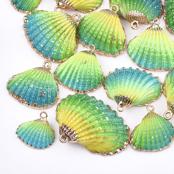 PandaHall Spray Paint & Electroplate Sea Shell Pendants, with Iron Findings, Light Gold, Colorful, 19~28x20~30x7~11mm, Hole: 2mm Other Sea...
PandaHall Spray Paint & Electroplate Sea Shell Pendants, with Iron Findings, Light Gold, Colorful, 19~28x20~30x7~11mm, Hole: 2mm Other Sea...