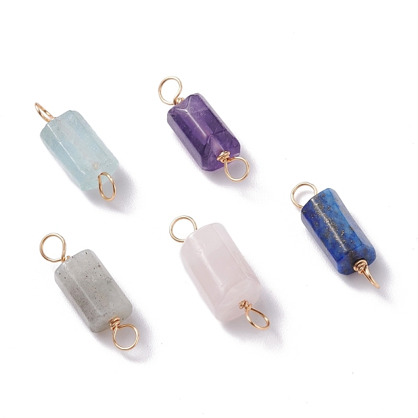 PandaHall Natural Mixed Stone Links Connectors, with Real 18K Gold Plated Eco-Friendly Copper Wire, Faceted, Column, 20~22x6~8x6~8mm, Hole..., Multicolor
PandaHall Natural Mixed Stone Links Connectors, with Real 18K Gold Plated Eco-Friendly Copper Wire, Faceted, Column, 20~22x6~8x6~8mm, Hole..., Multicolor