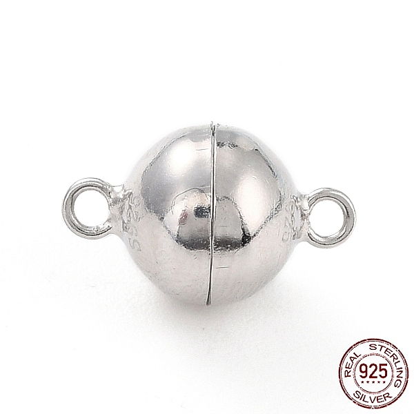 PandaHall Rhodium Plated 925 Sterling Silver Magnetic Clasps, Round, Platinum, 14x9x9x9mm, Hole: 1.5mm Sterling Silver Round
PandaHall Rhodium Plated 925 Sterling Silver Magnetic Clasps, Round, Platinum, 14x9x9x9mm, Hole: 1.5mm Sterling Silver Round