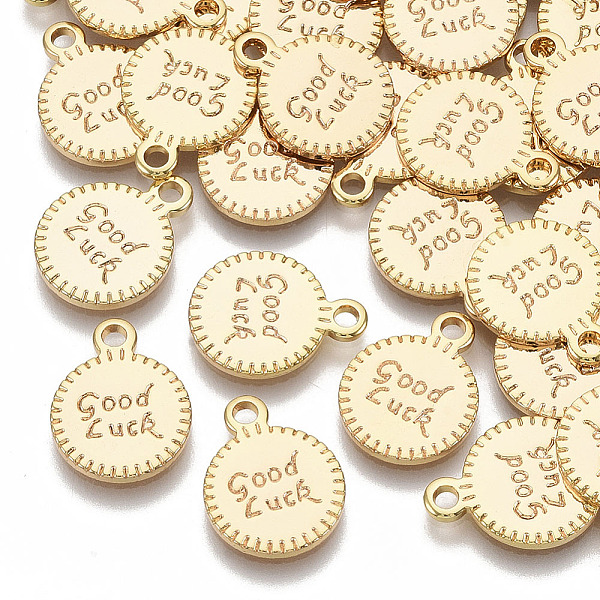 PandaHall Brass Charms, Nickel Free, Flat Round with Word Good Luck, Real 18K Gold Plated, 13.5x10.5x1.5mm, Hole: 1.5mm Brass Flat Round
PandaHall Brass Charms, Nickel Free, Flat Round with Word Good Luck, Real 18K Gold Plated, 13.5x10.5x1.5mm, Hole: 1.5mm Brass Flat Round