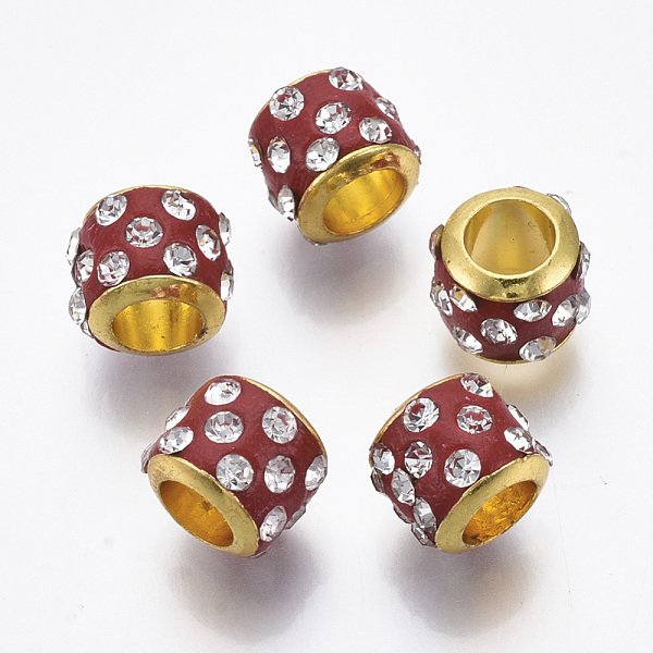 PandaHall Brass European Beads, with Polymer Clay Rhinestone, Large Hole Beads, Rondelle, Golden, Red, 9x7.5mm, Hole: 4.5mm Brass+Rhinestone...
PandaHall Brass European Beads, with Polymer Clay Rhinestone, Large Hole Beads, Rondelle, Golden, Red, 9x7.5mm, Hole: 4.5mm Brass+Rhinestone...