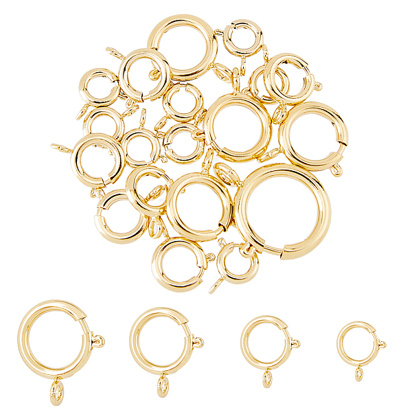 PandaHall SUPERFINDINGS 20Pcs 4 Sizes Eco-friendly Brass Spring Ring Clasps, Long-Lasting Plated, Real 24K Gold Plated, 9~21x7~17.5x2~2.5mm...
PandaHall SUPERFINDINGS 20Pcs 4 Sizes Eco-friendly Brass Spring Ring Clasps, Long-Lasting Plated, Real 24K Gold Plated, 9~21x7~17.5x2~2.5mm...
