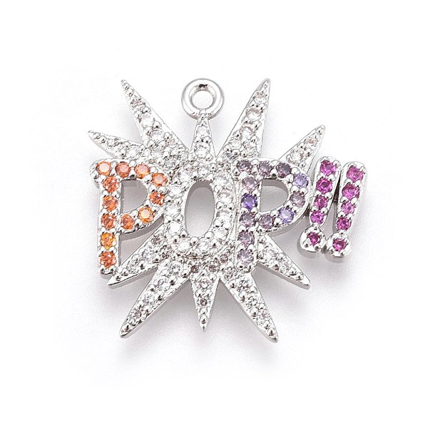 PandaHall Brass Micro Pave Cubic Zirconia Pendants, Word Pop, Colorful, Platinum, 19.7x20x2.2mm, Hole: 1.2mm Brass+Cubic Zirconia Word
PandaHall Brass Micro Pave Cubic Zirconia Pendants, Word Pop, Colorful, Platinum, 19.7x20x2.2mm, Hole: 1.2mm Brass+Cubic Zirconia Word