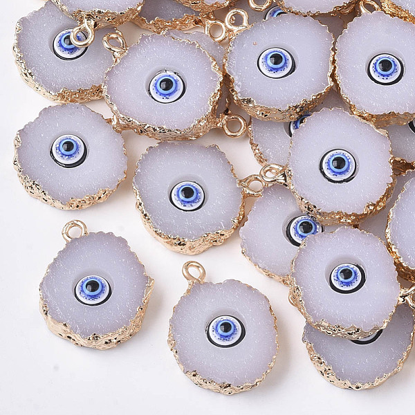 PandaHall Druzy Resin Pendants, with Edge Light Gold Plated Iron Loops, Flat Round with Eye, Gainsboro, 20~23x17~18x5mm, Hole: 1.8mm..., Gray
PandaHall Druzy Resin Pendants, with Edge Light Gold Plated Iron Loops, Flat Round with Eye, Gainsboro, 20~23x17~18x5mm, Hole: 1.8mm..., Gray