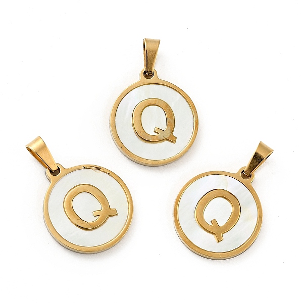 PandaHall Vacuum Plating 304 Stainless Steel with White Shell Pendants, Golden, Flat Round with Letter Charm, Letter.Q, 18x16x1.5mm, Hole...
PandaHall Vacuum Plating 304 Stainless Steel with White Shell Pendants, Golden, Flat Round with Letter Charm, Letter.Q, 18x16x1.5mm, Hole...