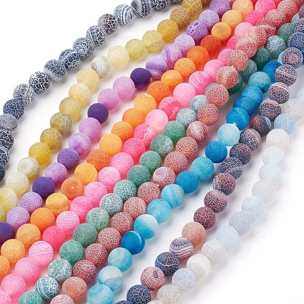PandaHall Natural Crackle Agate Beads Strands, Dyed, Round, Grade A, Mixed Color, 10mm, Hole: 1mm, about 39pcs/strand, 14.9 inch Crackle..., Multicolor
PandaHall Natural Crackle Agate Beads Strands, Dyed, Round, Grade A, Mixed Color, 10mm, Hole: 1mm, about 39pcs/strand, 14.9 inch Crackle..., Multicolor