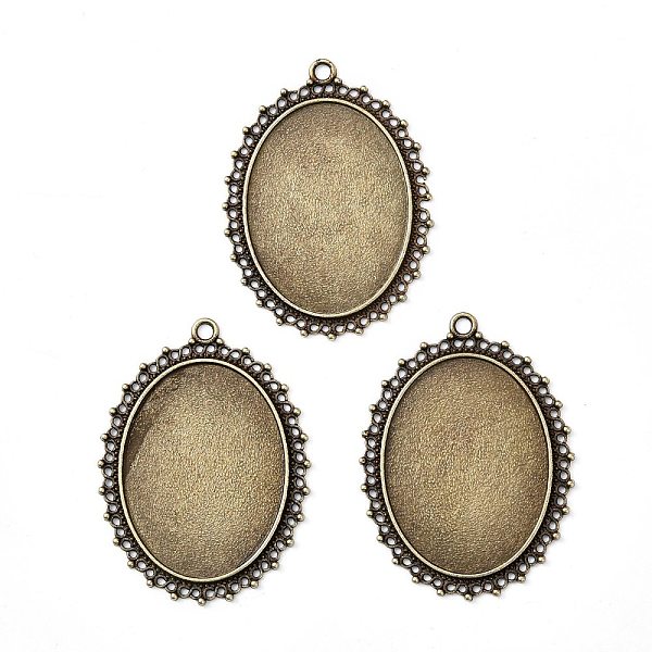 PandaHall Tibetan Style Alloy Oval Tray Cabochon Settings, Cadmium Free & Lead Free, Flower, Antique Bronze, Tray: 40x30mm, 55.5x42.5x1.5mm...
PandaHall Tibetan Style Alloy Oval Tray Cabochon Settings, Cadmium Free & Lead Free, Flower, Antique Bronze, Tray: 40x30mm, 55.5x42.5x1.5mm...