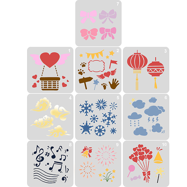 PandaHall PET Plastic Face Drawing Painting Stencils Templates, Square, 13x13x0.03cm, Hole: 3mm, 10pcs/set Plastic Square White
PandaHall PET Plastic Face Drawing Painting Stencils Templates, Square, 13x13x0.03cm, Hole: 3mm, 10pcs/set Plastic Square White