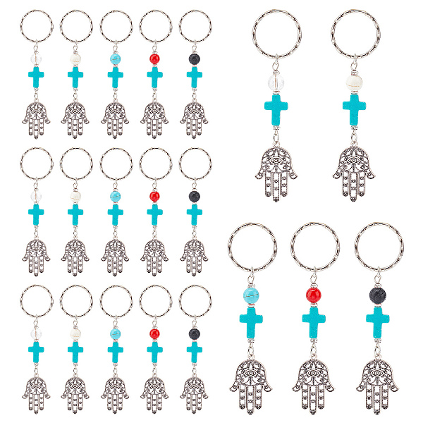 PandaHall AHADERMAKER 20Pcs 5 Style Mixed Gemstone Bead and Synthetic Turquoise beads Keychain, Tibetan Style Alloy Pendants, Spacer Beads...
PandaHall AHADERMAKER 20Pcs 5 Style Mixed Gemstone Bead and Synthetic Turquoise beads Keychain, Tibetan Style Alloy Pendants, Spacer Beads...