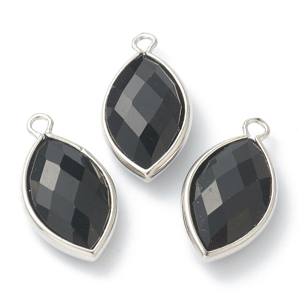 PandaHall Natural Obsidian Pendants, with Platinum Brass Edge, Faceted, Horse Eye, 22x12x5.5mm, Hole: 1.8mm Obsidian Eye
PandaHall Natural Obsidian Pendants, with Platinum Brass Edge, Faceted, Horse Eye, 22x12x5.5mm, Hole: 1.8mm Obsidian Eye