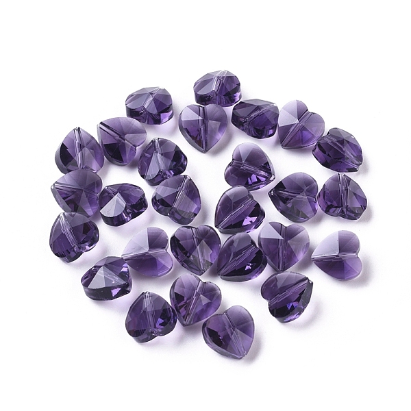 PandaHall Transparent Glass Beads, Faceted, Heart, Purple, 10x10x7mm, Hole: 1~1.2mm Glass Heart Purple
PandaHall Transparent Glass Beads, Faceted, Heart, Purple, 10x10x7mm, Hole: 1~1.2mm Glass Heart Purple