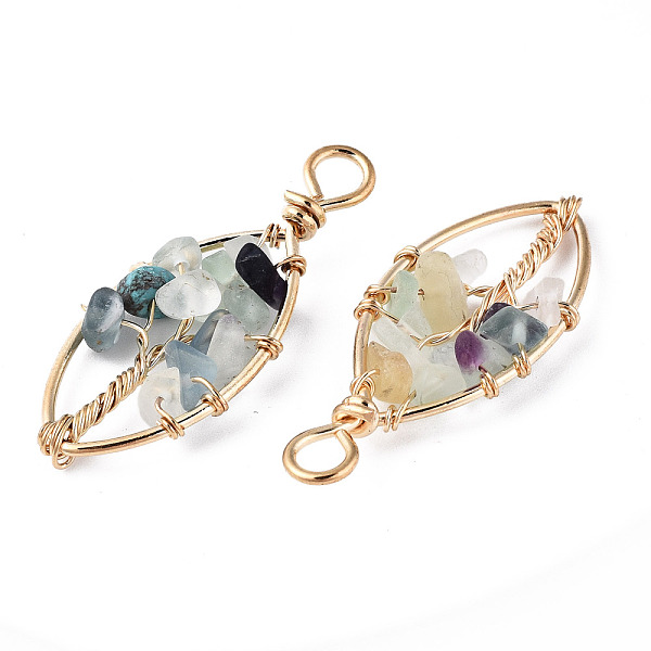 PandaHall Natural Fluorite Pendants, Golden Tone Brass Wire Wrapped, Tree, Oval, 40.5~44x17.5~19x6~7.5mm, Hole: 4mm Fluorite Oval
PandaHall Natural Fluorite Pendants, Golden Tone Brass Wire Wrapped, Tree, Oval, 40.5~44x17.5~19x6~7.5mm, Hole: 4mm Fluorite Oval