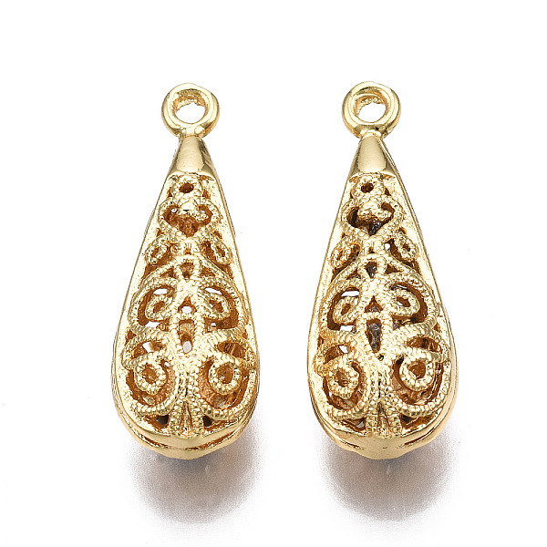 PandaHall Brass Pendants, Hollow, Nickel Free, Teardrop, Real 18K Gold Plated, 24x8.5x7.5mm, Hole: 1.4mm Brass Teardrop
PandaHall Brass Pendants, Hollow, Nickel Free, Teardrop, Real 18K Gold Plated, 24x8.5x7.5mm, Hole: 1.4mm Brass Teardrop