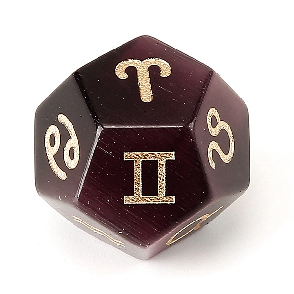 PandaHall Cat Eye Classical 12-Sided Polyhedral Dice, Engrave Twelve Constellations Divination Game Toy, Purple, 20x20mm Cat Eye Dice Purple
PandaHall Cat Eye Classical 12-Sided Polyhedral Dice, Engrave Twelve Constellations Divination Game Toy, Purple, 20x20mm Cat Eye Dice Purple