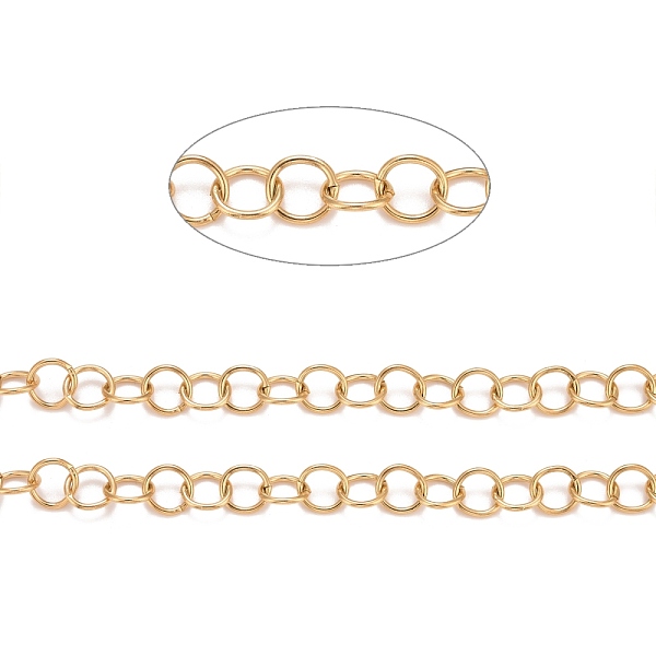PandaHall 304 Stainless Steel Rolo Chains, Belcher Chains, Unwelded, with Spool, Golden, 9mmx1mm, about 32.8 Feet(10m)/roll 304 Stainless...
PandaHall 304 Stainless Steel Rolo Chains, Belcher Chains, Unwelded, with Spool, Golden, 9mmx1mm, about 32.8 Feet(10m)/roll 304 Stainless...