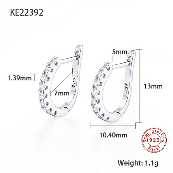 PandaHall Rhodium Plated 925 Sterling Sliver Micro Pave Cubic Zirconia Hoop Earrings, with 925 Stamp, Platinum, 13x10.4mm Sterling Silver..., Clear
PandaHall Rhodium Plated 925 Sterling Sliver Micro Pave Cubic Zirconia Hoop Earrings, with 925 Stamp, Platinum, 13x10.4mm Sterling Silver..., Clear