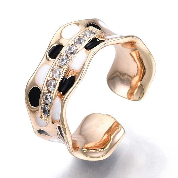 PandaHall Clear Cubic Zirconia Wave Open Cuff Ring with Enamel, Brass Jewelry for Women, Cadmium Free & Nickel Free & Lead Free, Real 18K...
PandaHall Clear Cubic Zirconia Wave Open Cuff Ring with Enamel, Brass Jewelry for Women, Cadmium Free & Nickel Free & Lead Free, Real 18K...
