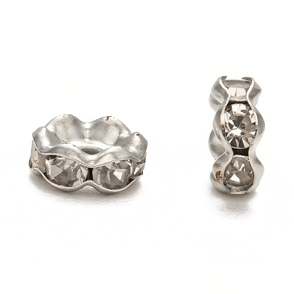 PandaHall Iron Rhinestone Spacer Beads, Grade A, Rondelle, Waves Edge, Platinum, 6x2.5mm, Hole: 1.5mm Iron+Rhinestone Rondelle Clear
PandaHall Iron Rhinestone Spacer Beads, Grade A, Rondelle, Waves Edge, Platinum, 6x2.5mm, Hole: 1.5mm Iron+Rhinestone Rondelle Clear