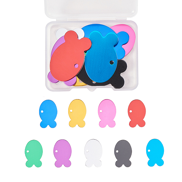 PandaHall Aluminum Pendants, Stamping Blank Tag, Fish, Mixed Color, 24x38x1mm, Hole: 3mm, 1pc/color, 9 colors, 9pcs/box, Aluminum Fish..., Multicolor
PandaHall Aluminum Pendants, Stamping Blank Tag, Fish, Mixed Color, 24x38x1mm, Hole: 3mm, 1pc/color, 9 colors, 9pcs/box, Aluminum Fish..., Multicolor