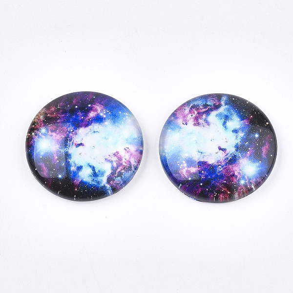 PandaHall Starry Sky Pattern Printed Glass Cabochons, Half Round/Dome, Colorful, 25x6~6.5mm Glass Half Round
PandaHall Starry Sky Pattern Printed Glass Cabochons, Half Round/Dome, Colorful, 25x6~6.5mm Glass Half Round