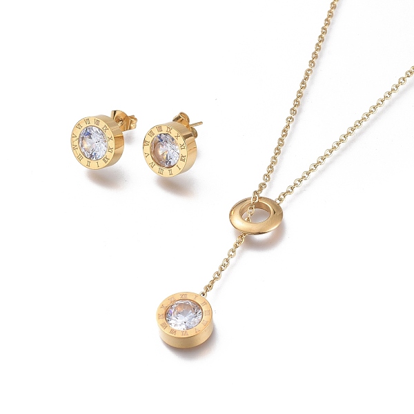 PandaHall 304 Stainless Steel Rhinestone Jewelry Sets, Cable Chains Pendant Necklaces and Stud Earrings, with Ear Nuts and Lobster Claw...
PandaHall 304 Stainless Steel Rhinestone Jewelry Sets, Cable Chains Pendant Necklaces and Stud Earrings, with Ear Nuts and Lobster Claw...