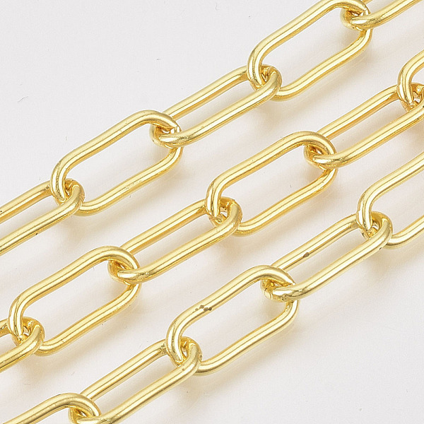 PandaHall Unwelded Iron Paperclip Chains, Drawn Elongated Cable Chains, Golden, 16x7x1.6mm Iron
PandaHall Unwelded Iron Paperclip Chains, Drawn Elongated Cable Chains, Golden, 16x7x1.6mm Iron
