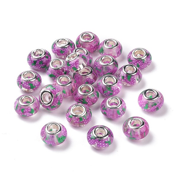 PandaHall Transparent Resin European Rondelle Beads, Large Hole Beads, with Grape Polymer Clay and Platinum Tone Alloy Double Cores, Medium...
PandaHall Transparent Resin European Rondelle Beads, Large Hole Beads, with Grape Polymer Clay and Platinum Tone Alloy Double Cores, Medium...