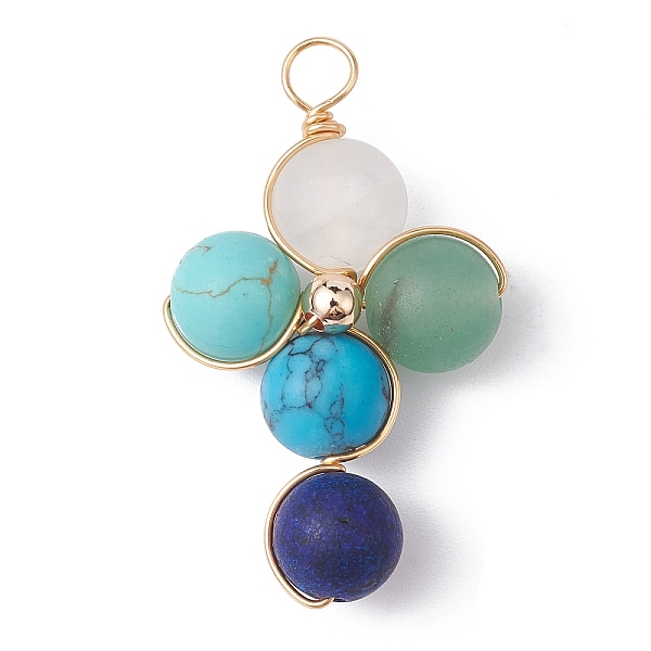 PandaHall Natural & Synthetic Frosted Mixed Gemstone Pendants, Eco-Friendly Light Gold Plated Copper Wire Wrapped Cross Charms, Mixed Dyed...
PandaHall Natural & Synthetic Frosted Mixed Gemstone Pendants, Eco-Friendly Light Gold Plated Copper Wire Wrapped Cross Charms, Mixed Dyed...