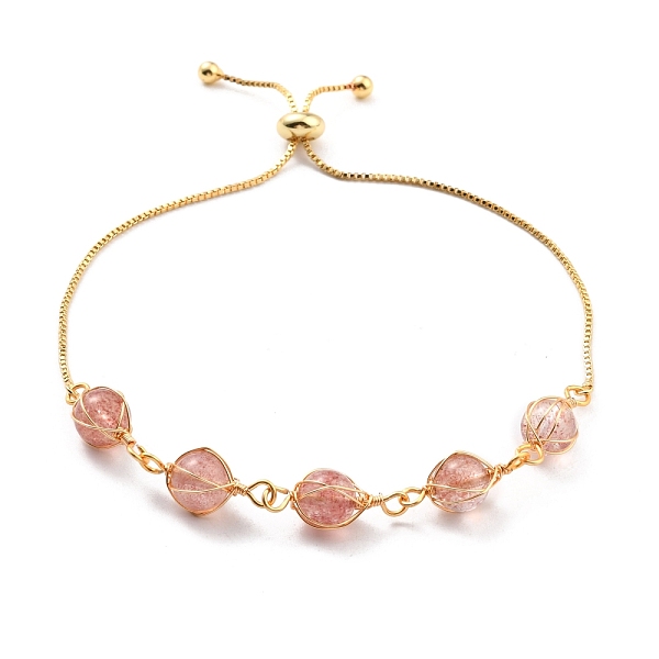 PandaHall Natural Strawberry Quartz Wrapped Bracelets, Golden Brass Slider Bracelet for Women, Lead Free & Cadmium Free, 10-5/8 inch(27cm)...
PandaHall Natural Strawberry Quartz Wrapped Bracelets, Golden Brass Slider Bracelet for Women, Lead Free & Cadmium Free, 10-5/8 inch(27cm)...