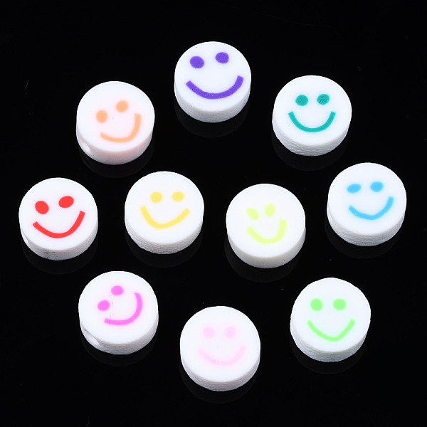 PandaHall Handmade Polymer Clay Beads, for DIY Jewelry Crafts Supplies, Flat Round with Smiling Face, Mixed Color, 10x4~4.5mm, Hole: 1.8mm..., Multicolor
PandaHall Handmade Polymer Clay Beads, for DIY Jewelry Crafts Supplies, Flat Round with Smiling Face, Mixed Color, 10x4~4.5mm, Hole: 1.8mm..., Multicolor