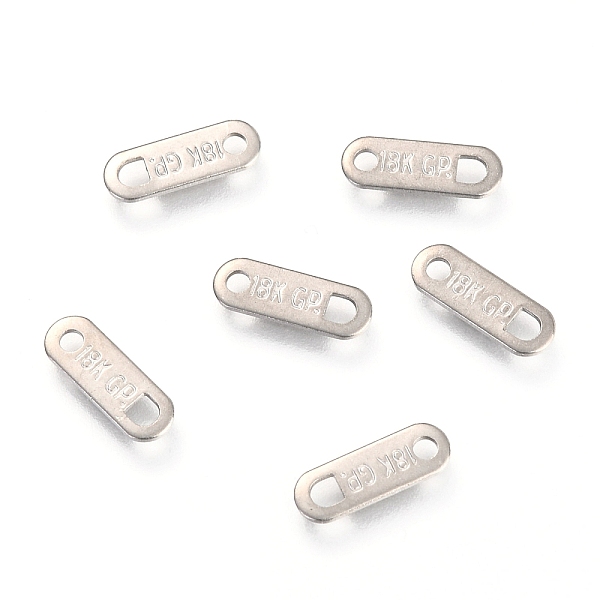 PandaHall 201 Stainless Steel Links Connectors, Rectangle with Word 18K GR, Stainless Steel Color, 11x4x0.6mm, Hole: 1.5mm and 1.8x2mm 201...
PandaHall 201 Stainless Steel Links Connectors, Rectangle with Word 18K GR, Stainless Steel Color, 11x4x0.6mm, Hole: 1.5mm and 1.8x2mm 201...