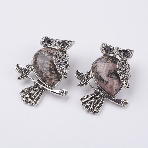 PandaHall Natural Rhodonite Pendants, with Alloy Finding, Owl, Antique Silver, 46.5x35.5x11.5mm, Hole: 6x8.5mm Rhodonite Owl
PandaHall Natural Rhodonite Pendants, with Alloy Finding, Owl, Antique Silver, 46.5x35.5x11.5mm, Hole: 6x8.5mm Rhodonite Owl