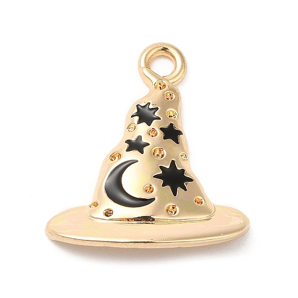 PandaHall Halloween Theme Alloy Pendants, with Enamel, Hat with Moon & Star Charm, Golden, Black, 21x17.5x2mm, Hole: 2mm Alloy+Enamel Hat...
PandaHall Halloween Theme Alloy Pendants, with Enamel, Hat with Moon & Star Charm, Golden, Black, 21x17.5x2mm, Hole: 2mm Alloy+Enamel Hat...