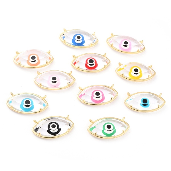 PandaHall Transparent Glass Pendants, with Brass Findings, Long-Lasting Plated, Evil Eye, Golden, Mixed Color, 14.5x26x6mm, Hole: 1.2mm..., Multicolor
PandaHall Transparent Glass Pendants, with Brass Findings, Long-Lasting Plated, Evil Eye, Golden, Mixed Color, 14.5x26x6mm, Hole: 1.2mm..., Multicolor