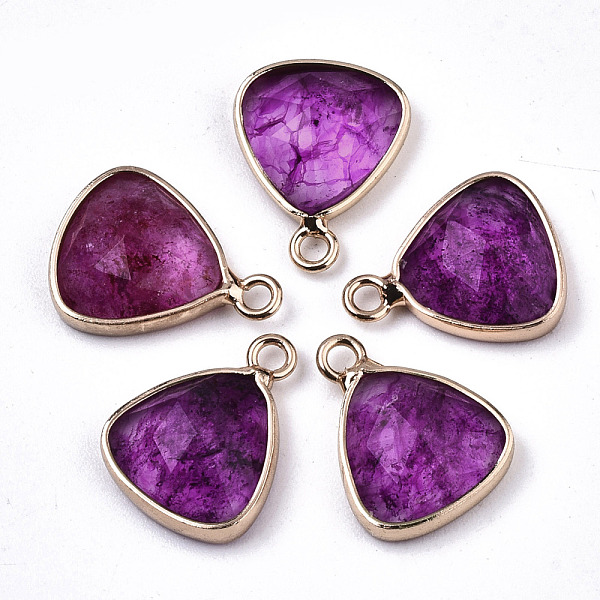 PandaHall Glass Charms, with Light Gold Tone Brass Findings, Triangle, Faceted, Medium Violet Red, 14x11x4mm, Hole: 1.5mm Brass+Glass...
PandaHall Glass Charms, with Light Gold Tone Brass Findings, Triangle, Faceted, Medium Violet Red, 14x11x4mm, Hole: 1.5mm Brass+Glass...