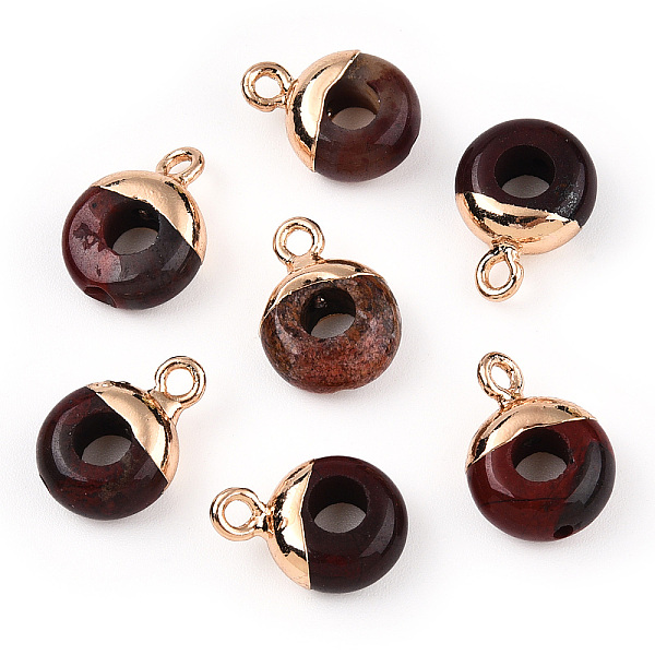 PandaHall Natural Red Rainbow Jasper Flat Round/Donut Charms, with Rack Plating Golden Tone Brass Loops, 14x10mm Rainbow Stone Donut
PandaHall Natural Red Rainbow Jasper Flat Round/Donut Charms, with Rack Plating Golden Tone Brass Loops, 14x10mm Rainbow Stone Donut