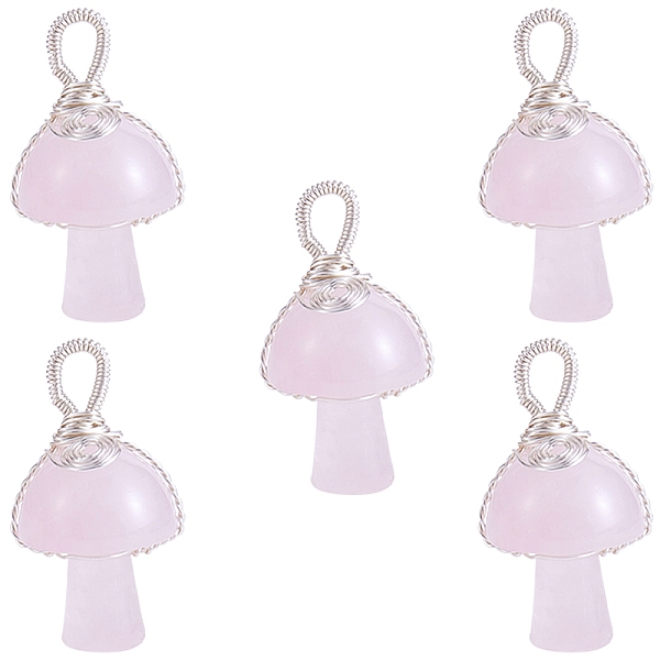 PandaHall Natural Rose Quartz Pendants, Mushroom Charms, with Silver Color Plated Copper Wire Wrapped, 30x15x16mm, Hole: 5mm Rose Quartz...
PandaHall Natural Rose Quartz Pendants, Mushroom Charms, with Silver Color Plated Copper Wire Wrapped, 30x15x16mm, Hole: 5mm Rose Quartz...