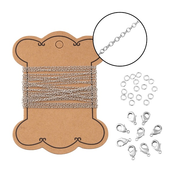 PandaHall DIY 3m Oval Brass Cable Chains Necklace Making Kits, 10Pcs Lobster Claw Clasps and 50Pcs Jump Rings, Platinum, Links: 2x1.5x0.5mm...
PandaHall DIY 3m Oval Brass Cable Chains Necklace Making Kits, 10Pcs Lobster Claw Clasps and 50Pcs Jump Rings, Platinum, Links: 2x1.5x0.5mm...