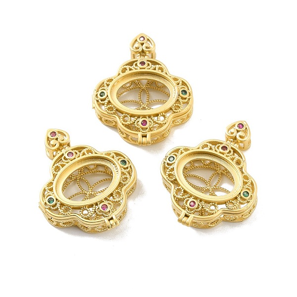 PandaHall Rack Plating Brass Micro Pave Cubic Zirconia Locket Pendants, Cadmium Free & Lead Free, Matte Style, Long-Lasting Plated, Clover...
PandaHall Rack Plating Brass Micro Pave Cubic Zirconia Locket Pendants, Cadmium Free & Lead Free, Matte Style, Long-Lasting Plated, Clover...