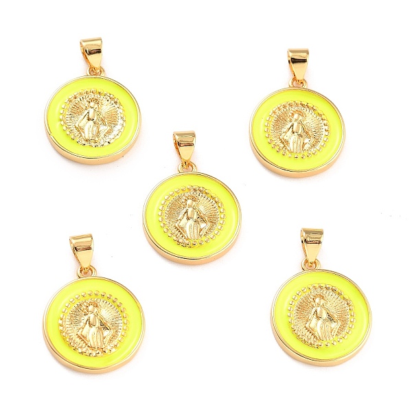 PandaHall Brass Enamel Pendants, Cadmium Free & Lead Free, Long-Lasting Plated, Flat Round with Virgin Mary, Real 18K Gold Plated, Yellow...
PandaHall Brass Enamel Pendants, Cadmium Free & Lead Free, Long-Lasting Plated, Flat Round with Virgin Mary, Real 18K Gold Plated, Yellow...