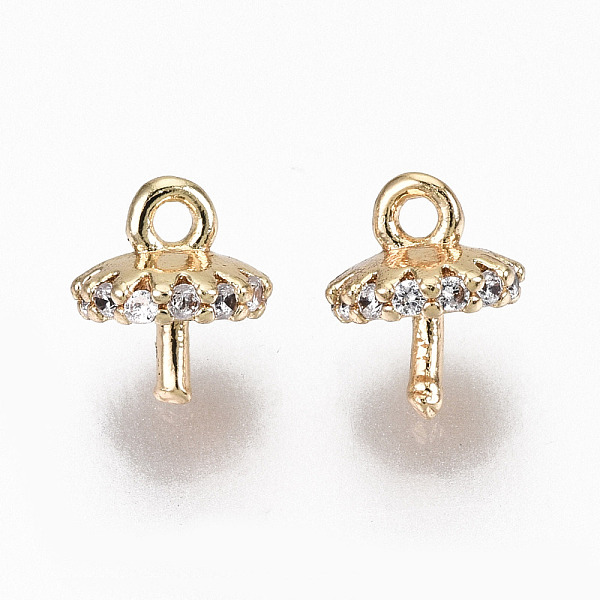 PandaHall Brass Micro Pave Clear Cubic Zirconia Peg Bails Charms, for Half Drilled Beads, Nickel Free, Real 18K Gold Plated, Flower, Clear...
PandaHall Brass Micro Pave Clear Cubic Zirconia Peg Bails Charms, for Half Drilled Beads, Nickel Free, Real 18K Gold Plated, Flower, Clear...