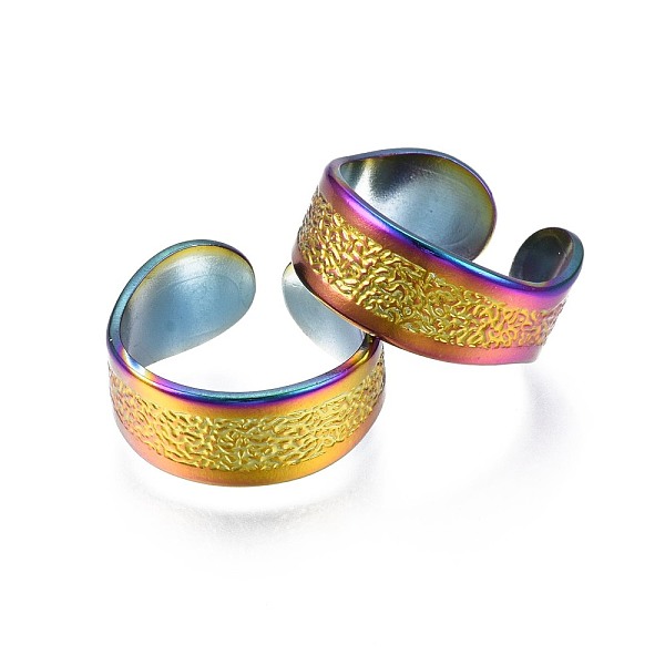PandaHall 304 Stainless Steel Cuff Ring, Rainbow Color Open Ring for Women, US Size 9 1/2(19.3mm) 304 Stainless Steel
PandaHall 304 Stainless Steel Cuff Ring, Rainbow Color Open Ring for Women, US Size 9 1/2(19.3mm) 304 Stainless Steel