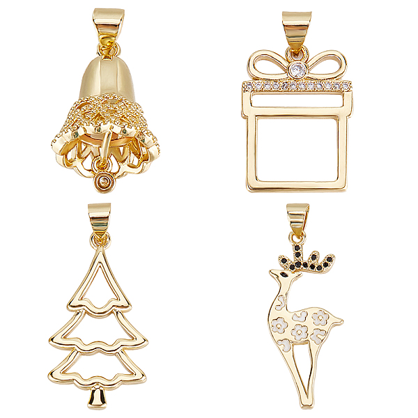 PandaHall CREATCABIN 8Pcs 4 Style Christmas Theme Brass Micro Pave Clear Cubic Zirconia Pendants, Long-Lasting Plated, Bell & Gift Box &...
PandaHall CREATCABIN 8Pcs 4 Style Christmas Theme Brass Micro Pave Clear Cubic Zirconia Pendants, Long-Lasting Plated, Bell & Gift Box &...