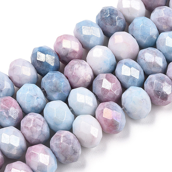 PandaHall Faceted Electroplated Glass Beads Strands, AB Color Plated, Abacus, Cornflower Blue, 8~8.5x6~6.5mm, Hole: 1.4mm, about...
PandaHall Faceted Electroplated Glass Beads Strands, AB Color Plated, Abacus, Cornflower Blue, 8~8.5x6~6.5mm, Hole: 1.4mm, about...