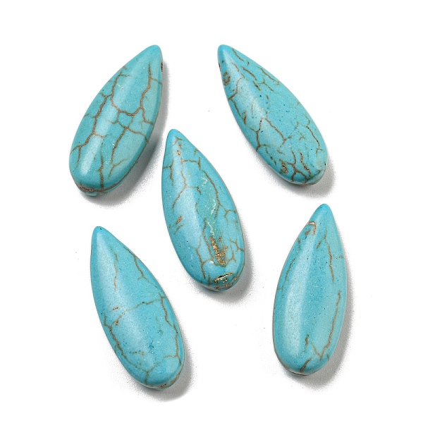PandaHall Synthetic Turquoise Beads, Dyed, Teardrop, Top Drilled, Turquoise, 24.5x10x5mm, Hole: 1mm Synthetic Turquoise Teardrop Green
PandaHall Synthetic Turquoise Beads, Dyed, Teardrop, Top Drilled, Turquoise, 24.5x10x5mm, Hole: 1mm Synthetic Turquoise Teardrop Green