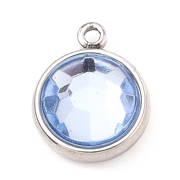 PandaHall 304 Stainless Steel Charms, with Acrylic Rhinestone, Birthstone Charms, Faceted, Flat Round, Stainless Steel Color, Light Sapphire..., Blue
PandaHall 304 Stainless Steel Charms, with Acrylic Rhinestone, Birthstone Charms, Faceted, Flat Round, Stainless Steel Color, Light Sapphire..., Blue